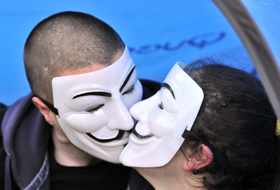 Occupiers share a tender moment