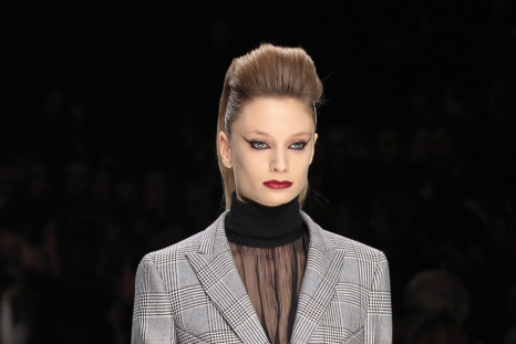 A model presents a creation from the John Richmond 2012 Autumn/Winter collection during Milan Fashion Week