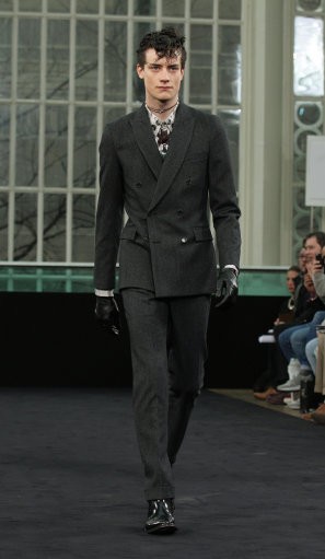 A model on the catwalk for the TOPMAN Design autumnwinter London Fashion Week show