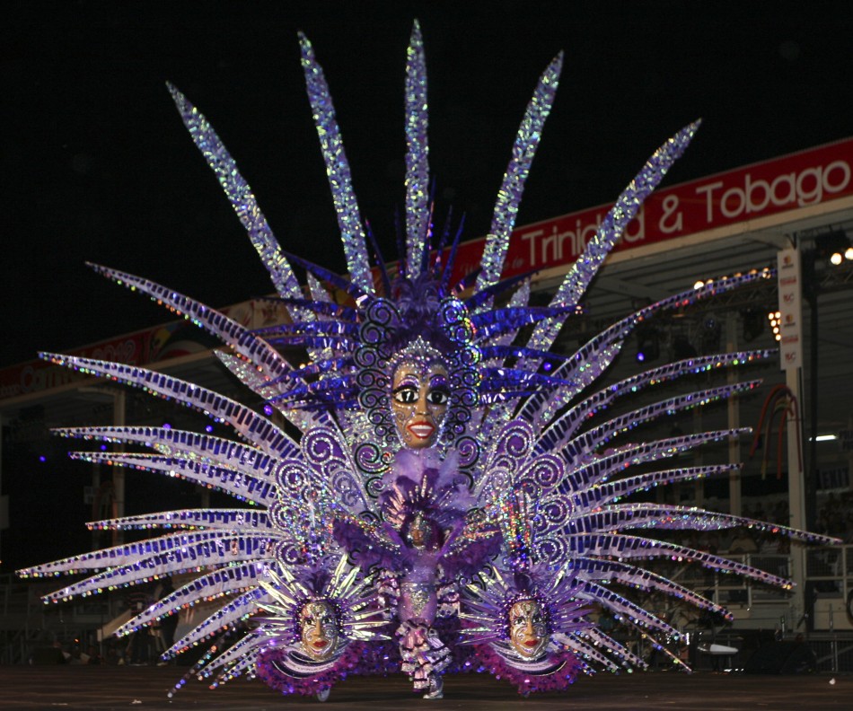 Competitor Kay Mason wears a costume called quotAmethyst Risingquot at the finals of the costume competition Queens of Carnival