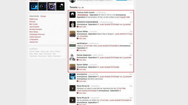 Tweets Operation V Tweets Operation V