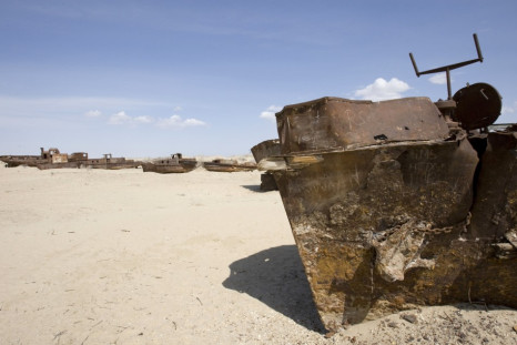 A view of the ships cemetery in Muynak