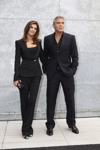 American actor George Clooney and his girlfriend Elisabetta Canalis
