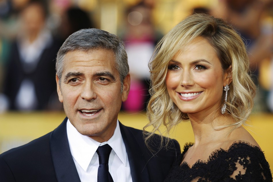Actor George Clooney and his girlfriend Stacy Keibler