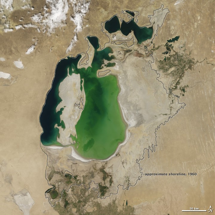 View of Aral Sea in 2000