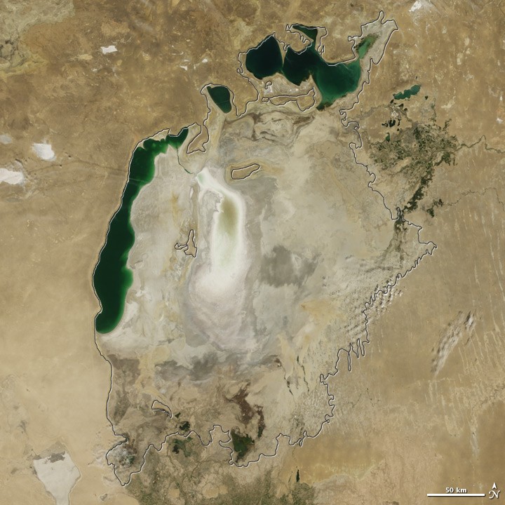 View of Aral Sea in 2009