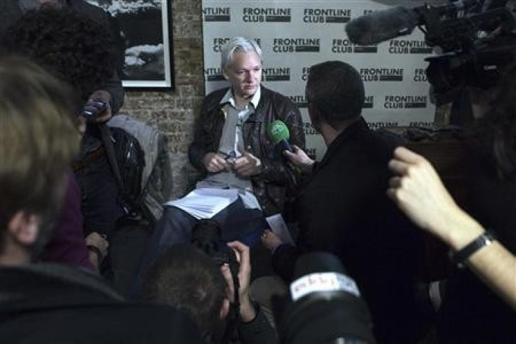 WikiLeaks founder Julian Assange speaks at a news conference in London, February 27, 2012.