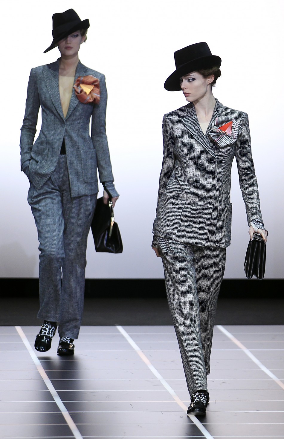 Milan Fashion Week Giorgio Armani Opts for Fedora Hats For Sexy Masculine Looks