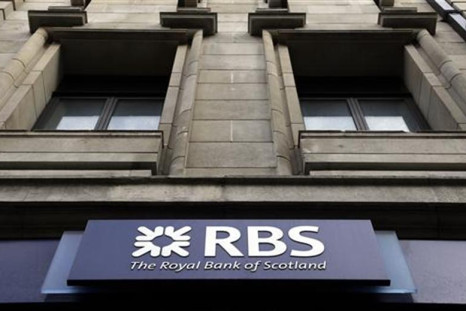 A logo of an Royal Bank of Scotland (RBS) is seen at a branch in London