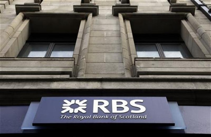 A logo of an Royal Bank of Scotland (RBS) is seen at a branch in London
