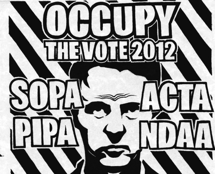 The campaign logo Occupy the Vote 2012