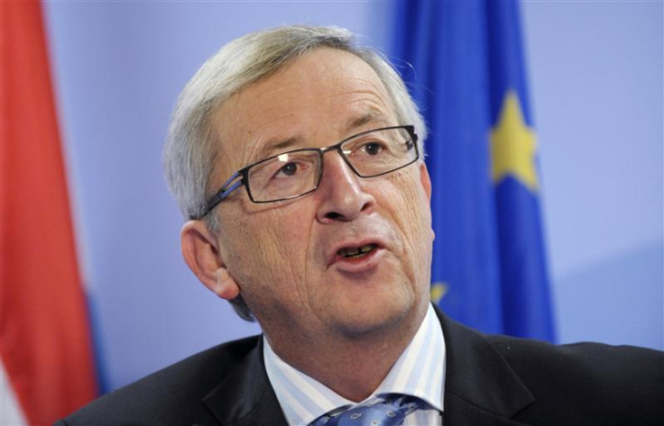 Luxembourg&#039;s PM Juncker addresses a news conference after an European Union summit in Brussels