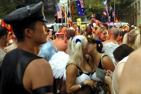 Participants take part in the 33rd Sydney Gay and Lesbian Mardi Gras Parade in Sydney, Australia,