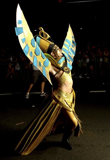 Participants take part in the 33rd Sydney Gay and Lesbian Mardi Gras Parade in Sydney, Saturday, Feb. 27, 2010. Started in 1978 as a protest march for gay rights, the parade attracts hundreds of thousands of spectators to the city to watch the 130 floats