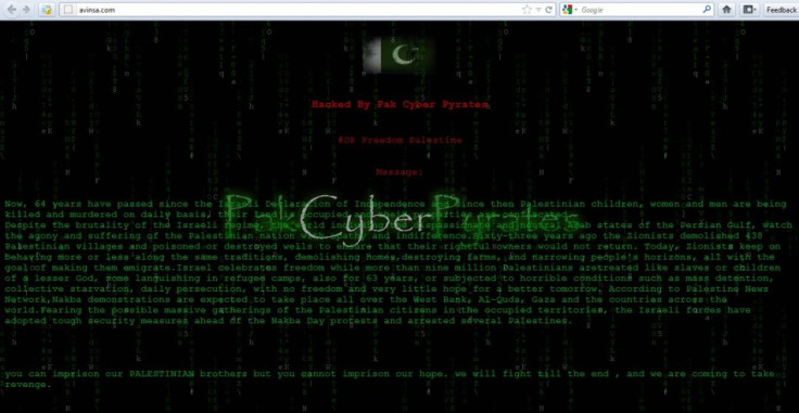 Defaced homepage of avinsa.com, hacked by Pak Cyber Pirates