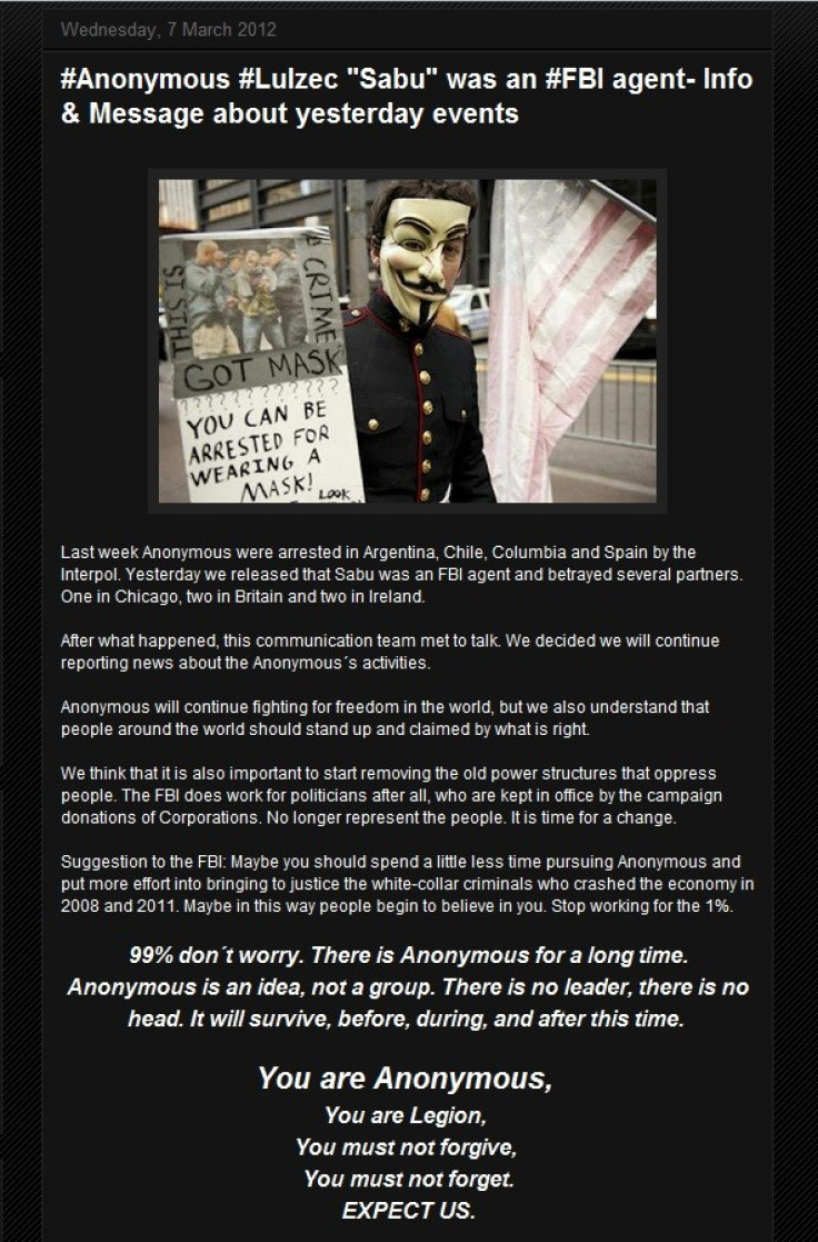 Anonymous Promise to Fight on Post Sabu Betrayal