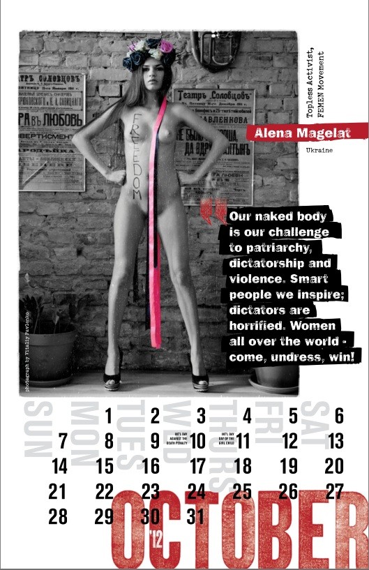 An extract from the Nude Revolutionary Photo Calendar