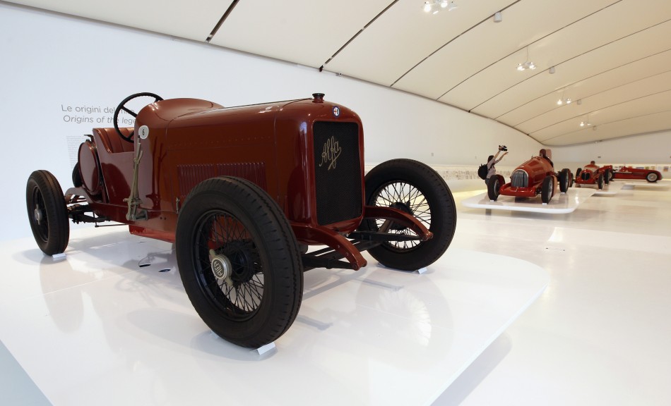 A 1913 Alfa Romeo 40-60 is pictured at the Casa Enzo Ferrari museum during a media preview in Modena