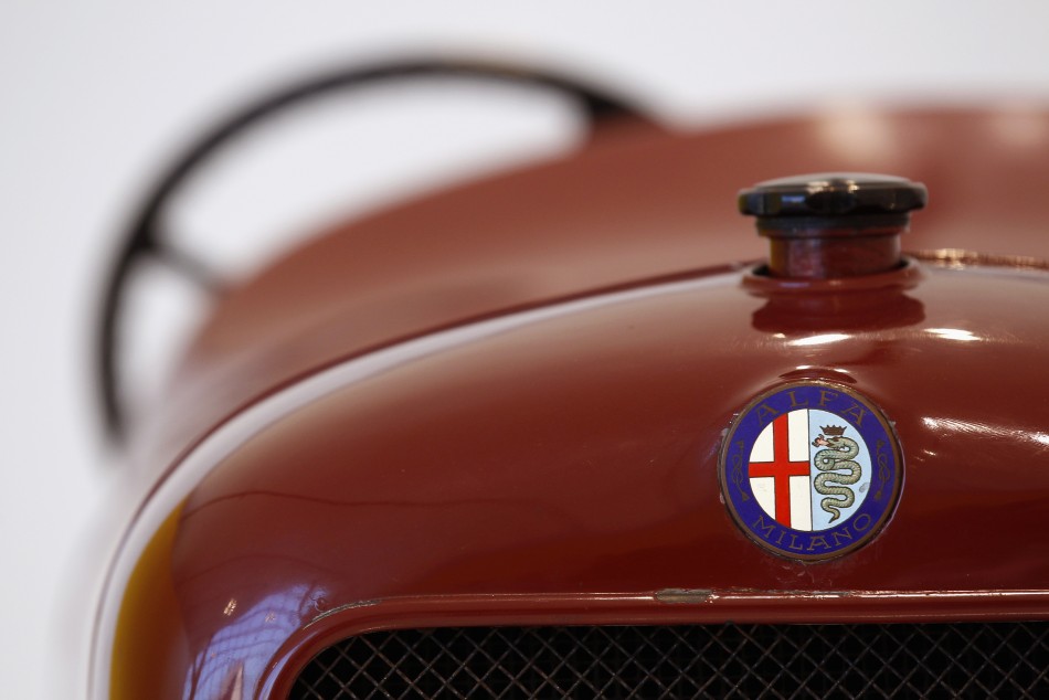 A 1913 Alfa Romeo 40-60 car is pictured at the Casa Enzo Ferrari museum during a media preview in Modena