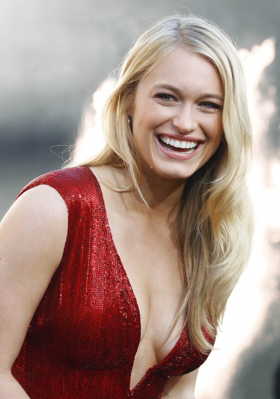 Cast member Leven Rambin poses at the premiere of quotThe Hunger Gamesquot in Los Angeles