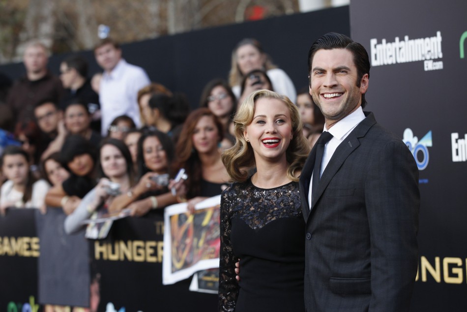 Cast member Wes Bentley and his wife Jacqui pose at the premiere of quotThe Hunger Gamesquot at Nokia theatre in Los Angeles