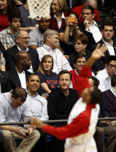 U.S. President Barack Obama sits next to British Prime Minister David Cameron U.S. President Barack Obama sits next to British Prime Minister David Cameron