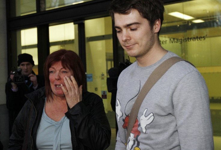 TVShack founder Richard O'Dwyer stands with his mother Julia (Reuters)