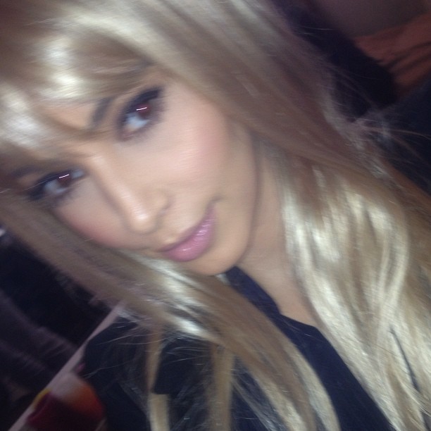 Kim Kardashians blonde look