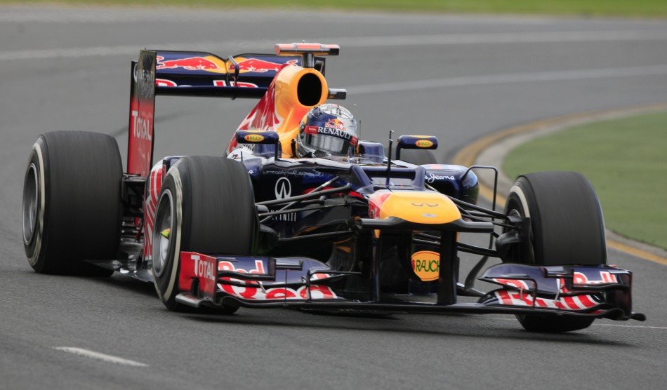 Red Bull Formula One driver Vettel drives during the first practice session of the Australian F1 Grand Prix at the Albert Park circuit in Melbourne