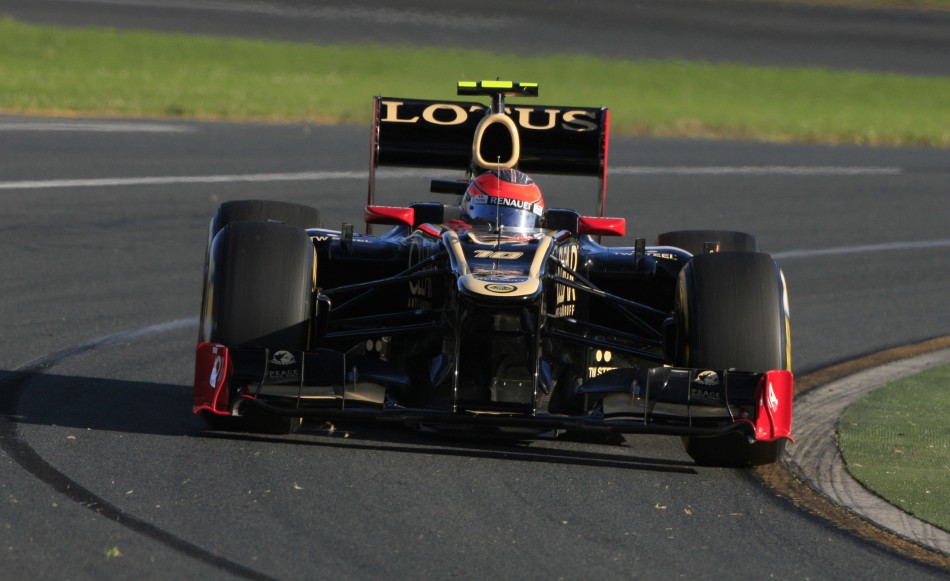 Lotus F1 Formula One driver Grosjean drives during the qualifying session of the Australian F1 Grand Prix at the Albert Park circuit in Melbourne