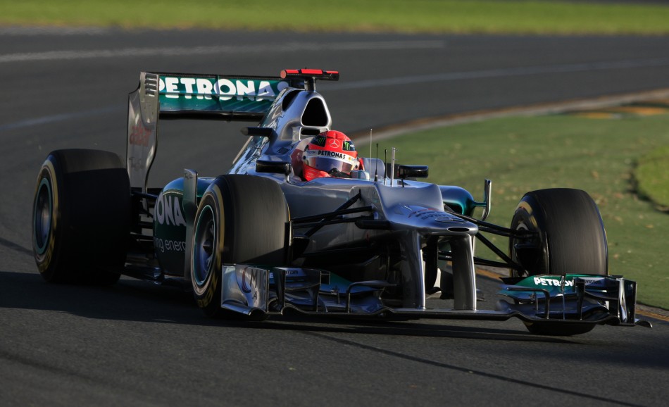 Mercedes Formula One driver Schumacher drives during the qualifying session of the Australian F1 Grand Prix at the Albert Park circuit in Melbourne