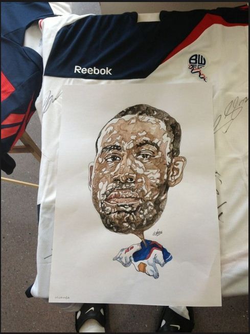 An tee print of  Fabrice Muamba posted by him on Social Networking site