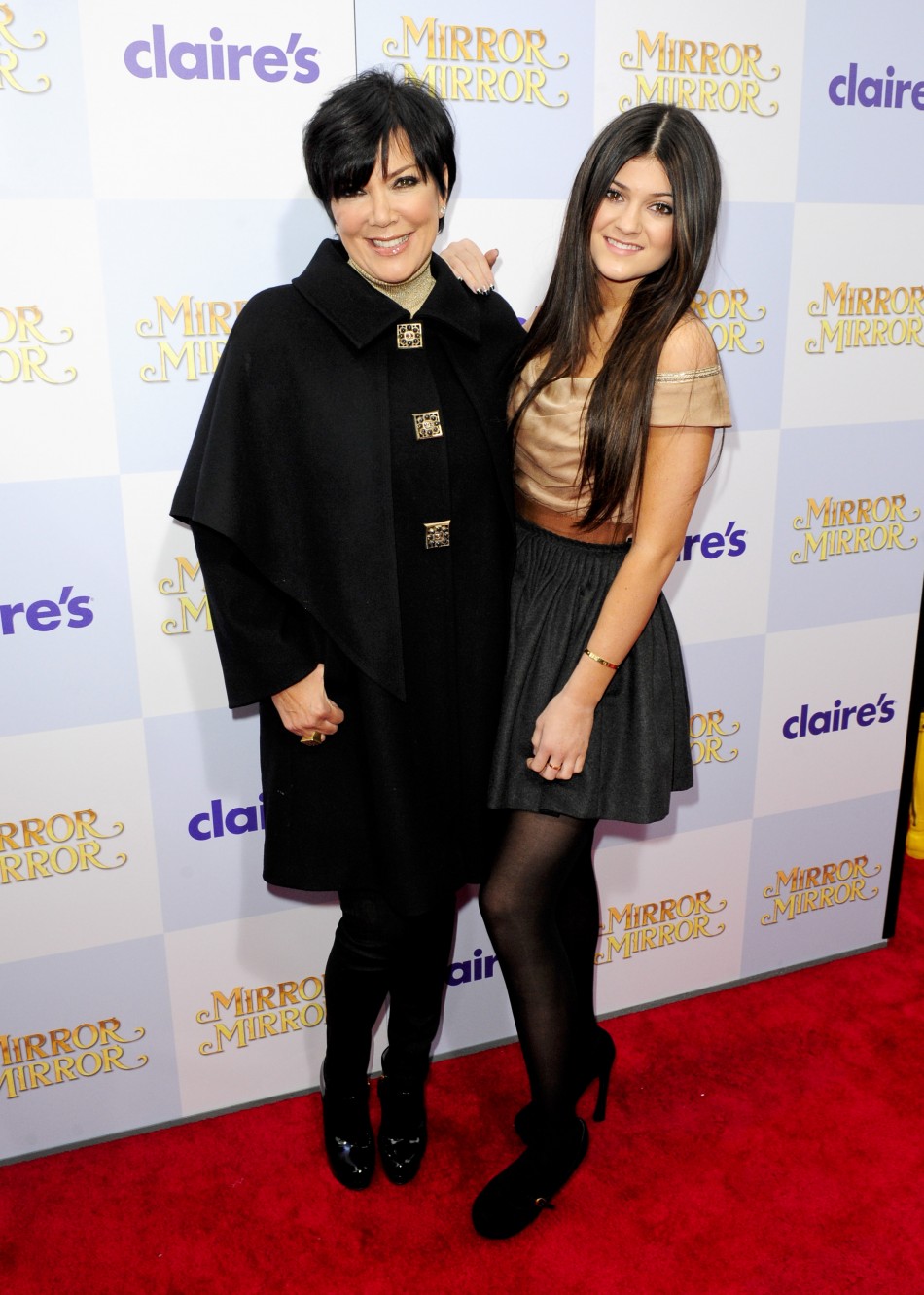 Television personalities Kris Jenner L and daughter Kylie Jenner arrive at the Hollywood world premiere of quotMirror Mirrorquot in Los Angeles