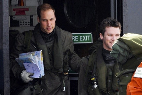Prince William prepares for his first sortie with crew members at the Mount Pleasant Complex on the Falkland Islands (Reuters)