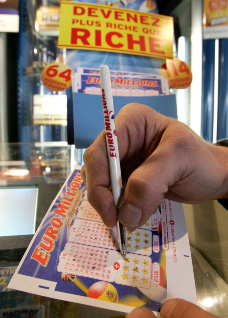Customer selects numbers on &quot;EuroMillions&quot; lottery ticket in Truchtersheim on eve of draw