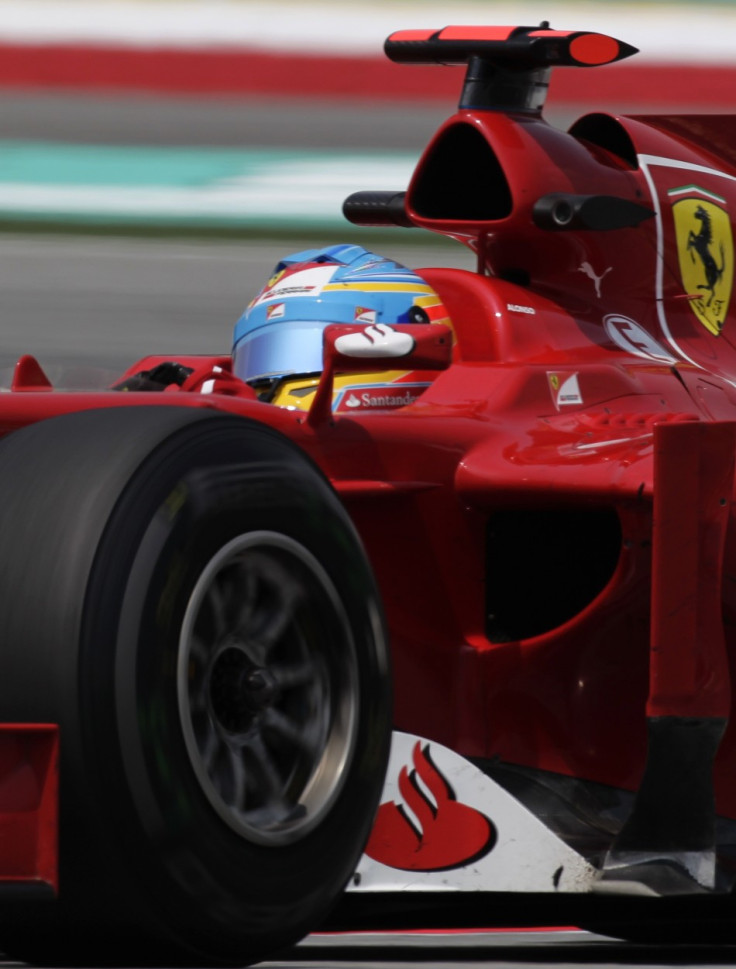 Ferrari Formula One driver Alonso drives during the first practice session of the Malaysian F1 Grand Prix at Sepang International Circuit outside Kuala Lumpur