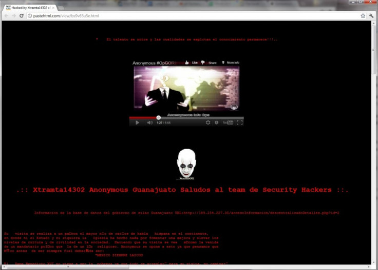 The homepage of one of the hacked website on Pastehtml