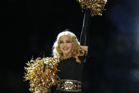 Madonna performing at the NFL Super Bowl