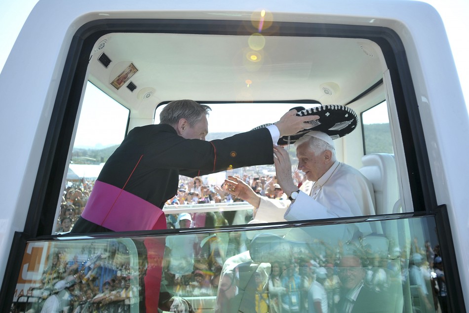 Pope Benedict Dons Large Black Sombrero during Mexico Trip