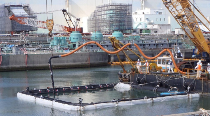 A field test is being carried out in front of the intake channel of TEPCO's tsunami-crippled Fukushima Daiichi Nuclear Power Plant in Fukushima