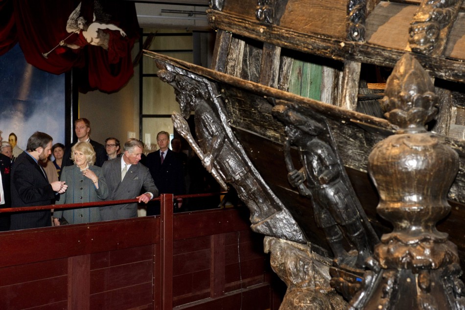 Prince Charles and Duchess of Cornwall Admire 17th Century Vasa Warship