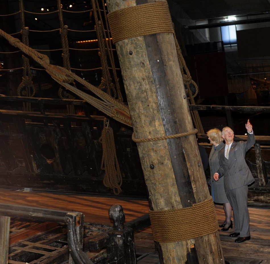 Prince Charles and Duchess of Cornwall Admire 17th Century Vasa Warship