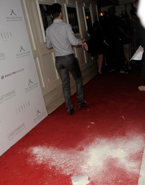 Kim Kardashian was flour bombed in an event to launch her perfume
