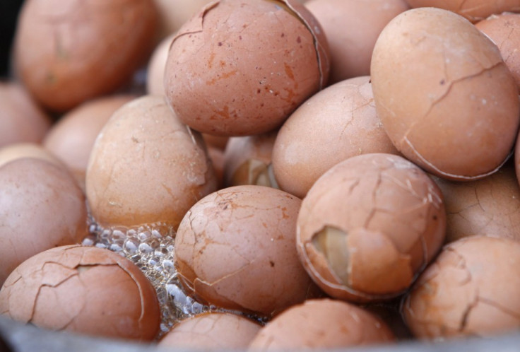 Hard-boiled eggs are cooked in boys' urine on a street in Dongyang