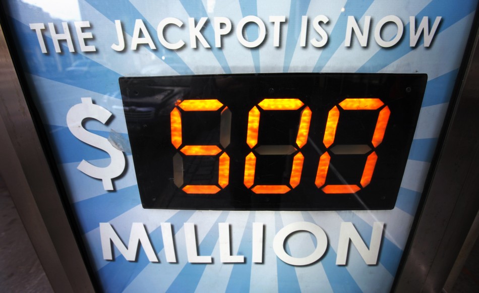 An electric sign advertising the Mega Millions lottery jackpot is seen in New York