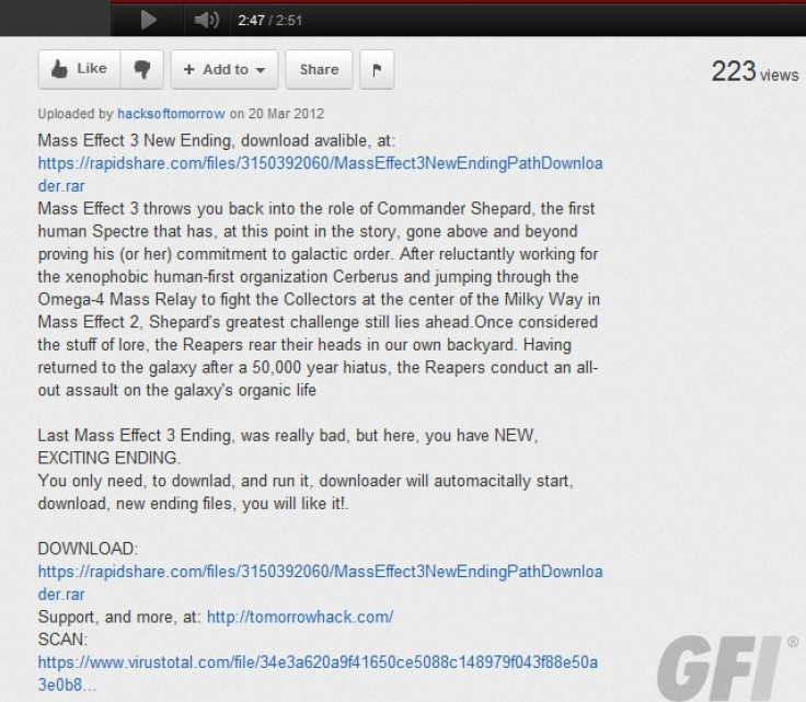 Mass Effect 3 New Ending Download Scam