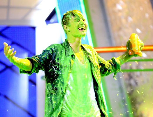 Justin Beiber laughs off his slime