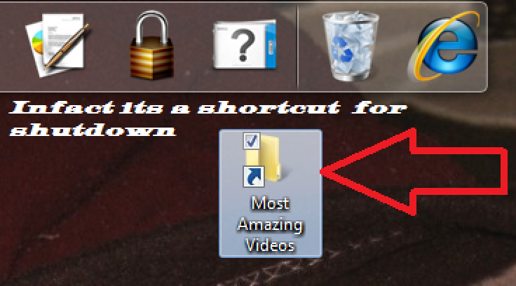 Shutdown Shortcut Disguised as a Folder Icon