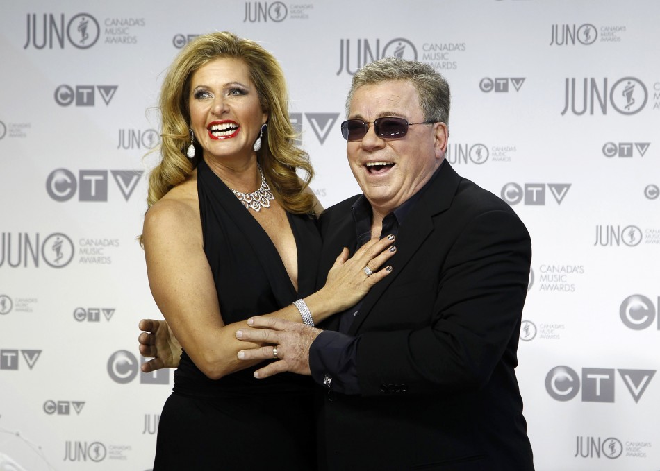 Host Shatner and his wife Elizabeth arrive on the red carpet during the 41st Juno Awards in Ottawa