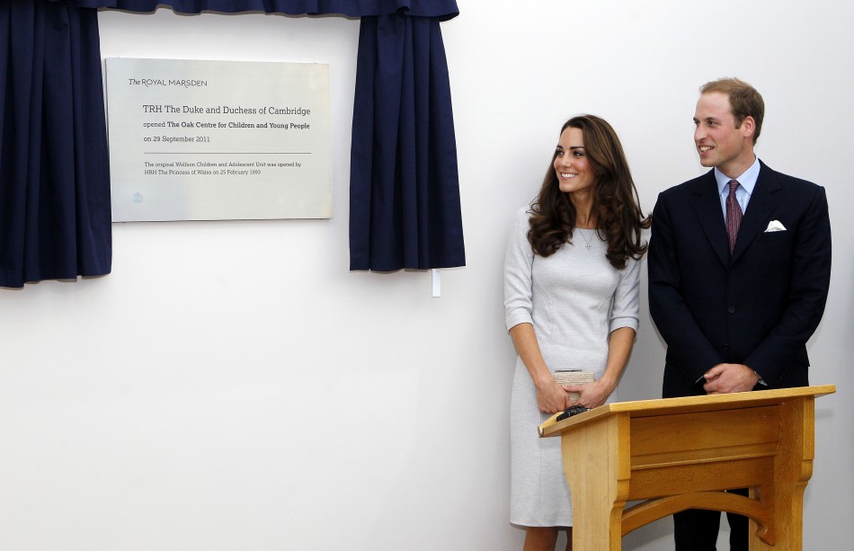 Britains Prince William and his wife Catherine, Duchess of Cambridge open the new Oak Centre for Children and Young People at the Royal Marsden Hospital in Sutton, Southern England